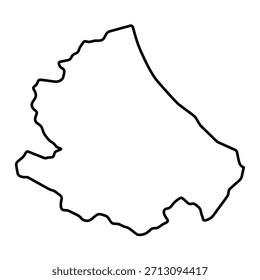 Mapa em branco de Abruzzo isolado no fundo branco. Ilustração vetorial