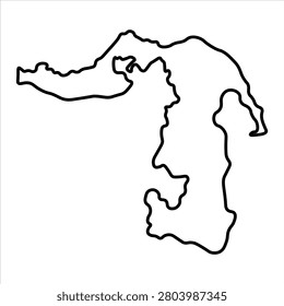 Blank map of Adygea Republic isolated on white background. Vector illustration