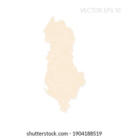 Blank map of Albania High detailed Set Sail Champagne silhouettes. White outline. Vector illustration EPS10.