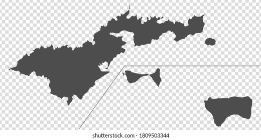 Blank map of American Samoa. High quality map American Samoa  on transparent background for your web site design, app, UI.  Oceania. USA. EPS10.