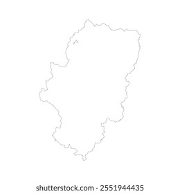 Mapa en blanco de Aragón aislado sobre fondo blanco. Ilustración vectorial