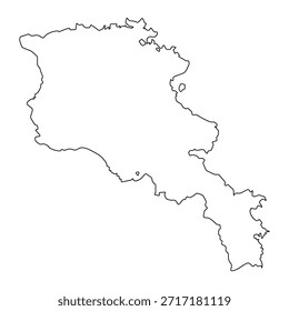 Blank map of Armenia isolated on white background. Vector illustration