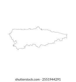 Mapa em branco de Astúrias isolado no fundo branco. Ilustração vetorial