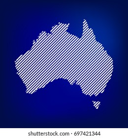 Blank Map of Australia. Concept Australia map  in blue background. Stock vector. 