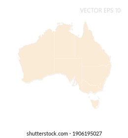 Blank map of Australia High detailed Set Sail Champagne silhouettes. White outline. Vector illustration EPS10.