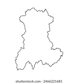Mapa en blanco de la provincia de Auvernia. Ilustración vectorial