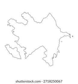 Blank map of Azerbaijan isolated on white background. Vector illustration