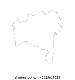 Blank map of the Bahia state isolated on white background. Vector illustration