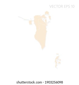 Blank map of Bahrain High detailed Set Sail Champagne silhouettes. White outline. Vector illustration EPS10.