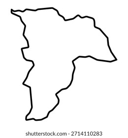 Mapa en blanco de Balkh aislado sobre fondo blanco. Ilustración vectorial