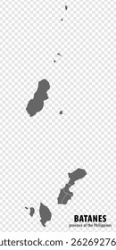 Blank map Batanes of Philippines. High quality map Province of Batanes with districts on transparent background for your web site design, logo, app, UI.  Republic of the Philippines. EPS10.