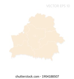 Blank map of Belarus High detailed Set Sail Champagne silhouettes. White outline. Vector illustration EPS10.