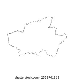Blank map of Braga isolated on white background. Vector illustration