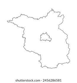 Blank map of Brandenburg isolated on white background. Vector illustration