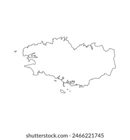 Blank map of Brittany province. Vector illustration