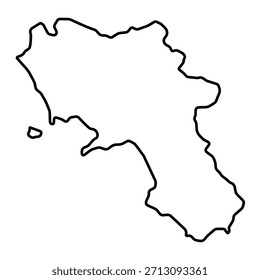 Leere Karte von Kampanien einzeln auf weißem Hintergrund. Vektorgrafik