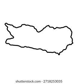 Mapa en blanco de Carintia aislado sobre fondo blanco. Ilustración vectorial