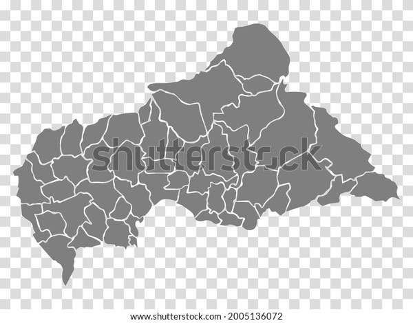 Blank map  of Central African Republic. Districts of\
Central African Republic map. High detailed vector map  CAR on\
transparent background for your web site design, logo, app, UI. \
EPS10. 