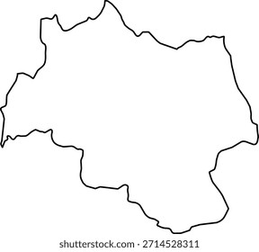 Mapa em branco da Albânia Central isolado no fundo branco. Ilustração vetorial