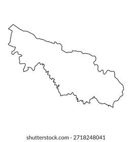Mapa en blanco de la región económica de Arán Central aislada sobre fondo blanco. Ilustración vectorial