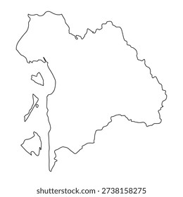 Blank map of Chandpur isolated on white background. Vector illustration
