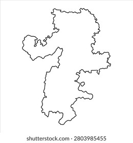Blank map of Chelyabinsk Oblast isolated on white background. Vector illustration