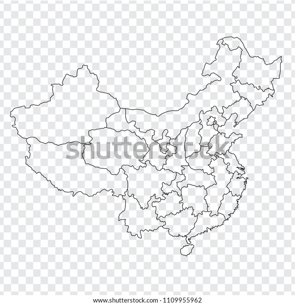 Blank Map China Map China Provinces Stock Vector (royalty Free 