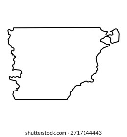 Leere Karte von Chubut einzeln auf weißem Hintergrund. Vektorgrafik
