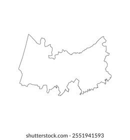 Blank map of Coimbra isolated on white background. Vector illustration