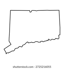 Blank map of Connecticut isolated on white background. Vector illustration