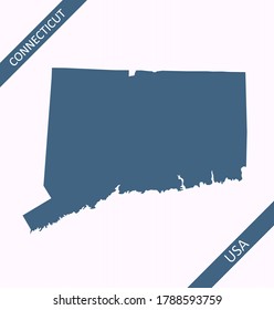 Blank map of Connecticut USA