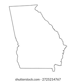 Mapa em branco da Geórgia isolado no fundo branco. Ilustração vetorial