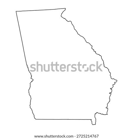 Blank map of Georgia isolated on white background. Vector illustration