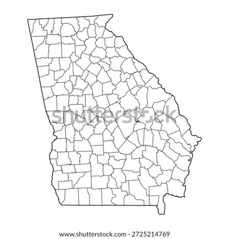 Blank map of Georgia isolated on white background. Vector illustration