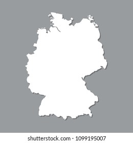 Blank map Germany. High quality map of Germany on gray background. Stock vector. Vector illustration EPS10.
