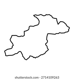 Leere Karte von Ghor einzeln auf weißem Hintergrund. Vektorgrafik