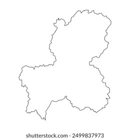 Blank map of Gifu prefecture isolated on white background. Vector illustration