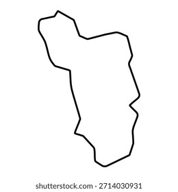 Mapa em branco de Goa isolado sobre fundo branco. Ilustração vetorial