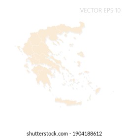 Blank map of Greece High detailed Set Sail Champagne silhouettes. White outline. Vector illustration EPS10.