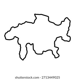 Mapa en blanco de los Grisones aislados sobre fondo blanco. Ilustración vectorial