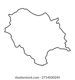 Mapa em branco de Himachal Pradesh isolado no fundo branco. Ilustração vetorial