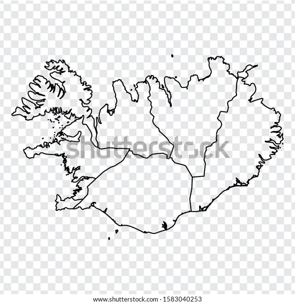 Blank Map Iceland High Quality Map Stock Vector (Royalty Free) 1583040253