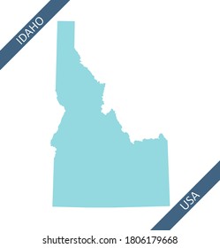 Blank map of Idaho USA