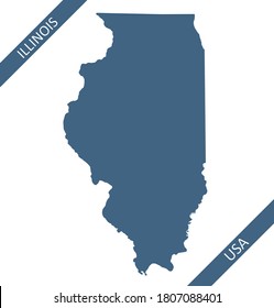 Blank map of Illinois USA
