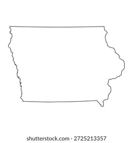 Leere Karte von Iowa einzeln auf weißem Hintergrund. Vektorgrafik