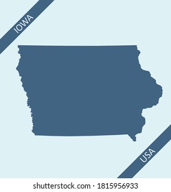 Blank map of Iowa USA