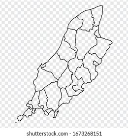 Blank map Isle Of Man. High quality map Isle Of Man  with provinces on transparent background for your web site design, logo, app, UI.  Europe. UK. EPS10.