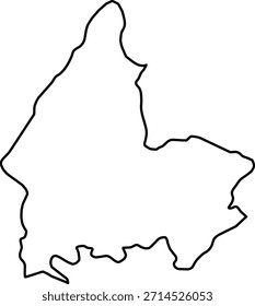 Blank map of Shkodër isolated on white background. Vector illustration