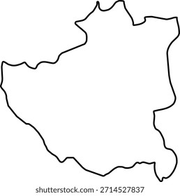 Mapa en blanco de Dibër aislado sobre fondo blanco. Ilustración vectorial