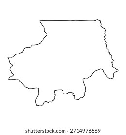 Mapa en blanco de Uíge aislado sobre fondo blanco. Ilustración vectorial